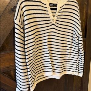 SHEIN Black and White Striped Women's Sweater